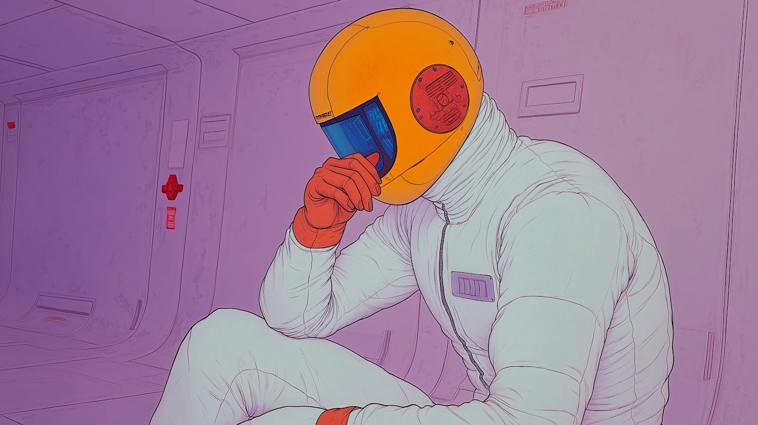 A person sits in a dimly lit room, deep in contemplation while watching a complex, thought-provoking sci-fi series on a tablet or TV.
