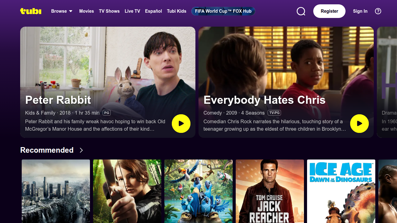 The official homepage of Tubi TV, a leading ad-supported platform offering a vast library of free movies and TV shows.
