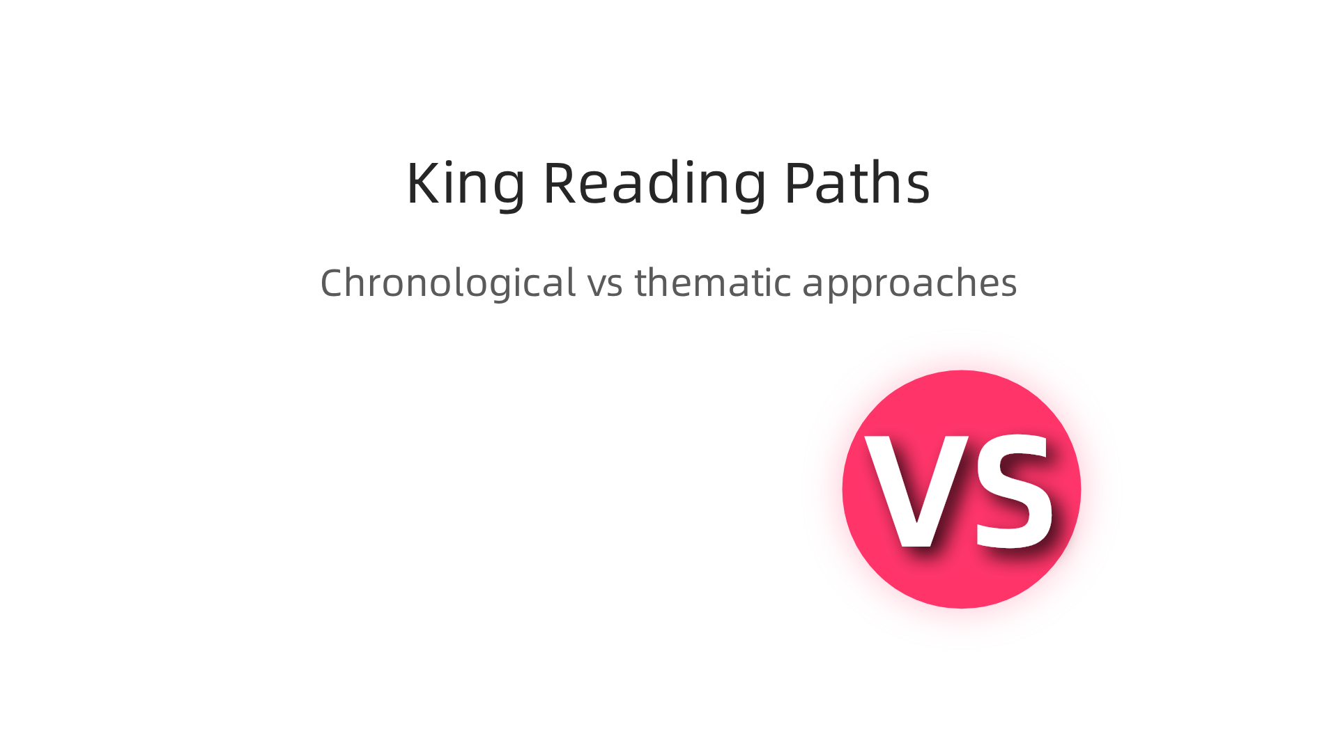 A comparison of chronological versus thematic approaches to reading Stephen King's books.