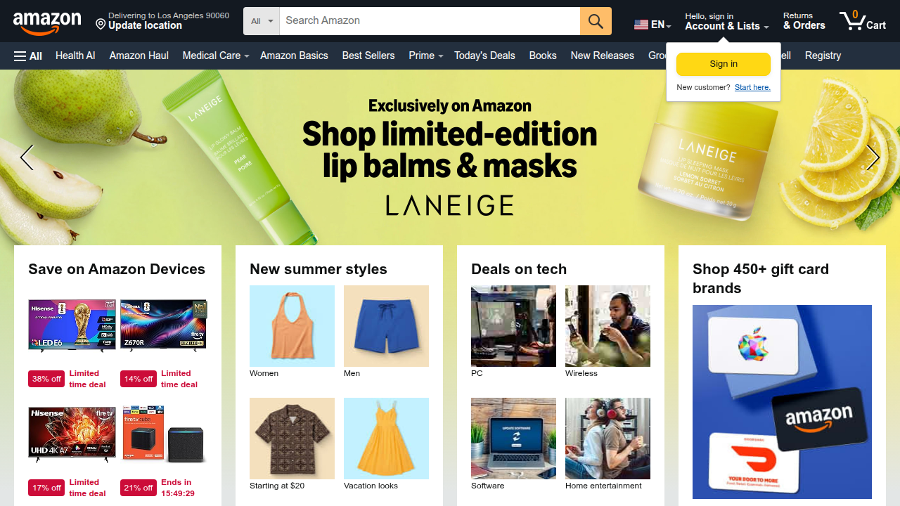 Discover the Amazon homepage, a leading online marketplace for books and more.