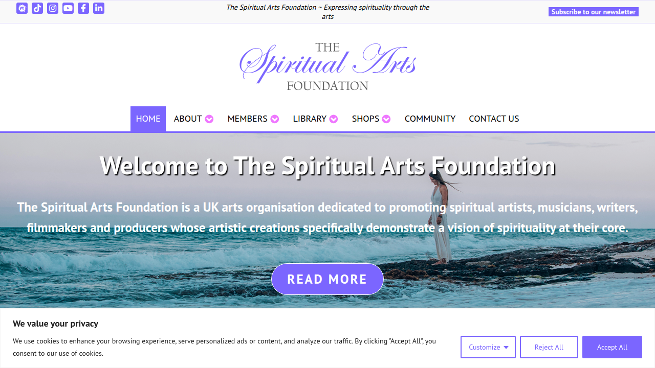 Explore resources and insights from the Spiritual Arts website.