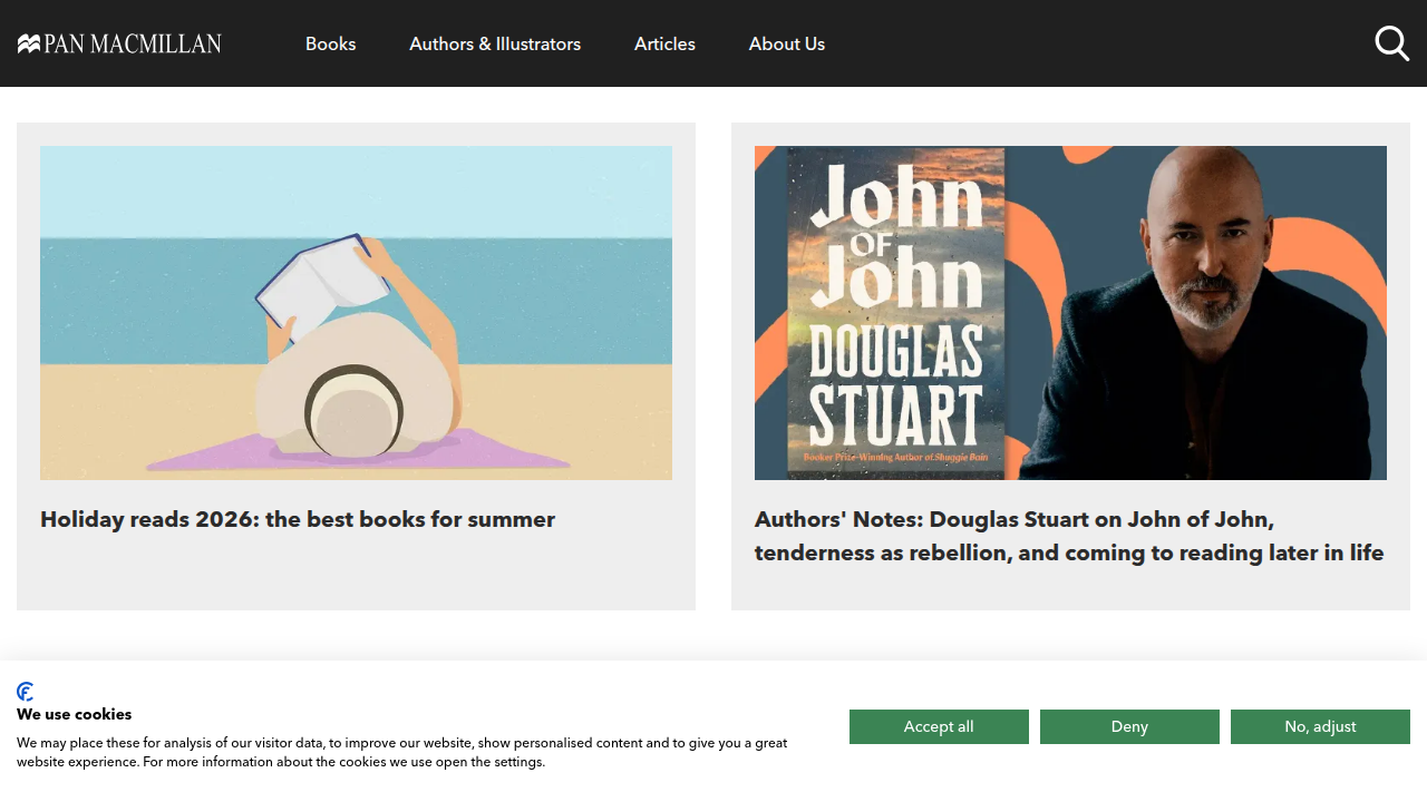 Explore author guides and book lists on the Pan Macmillan website, a publisher's resource for readers.